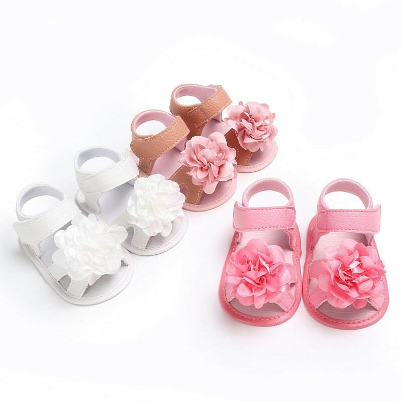 Милая обувь для маленьких девочек с большим цветком; обувь для малышей с мягкой подошвой для новорожденных