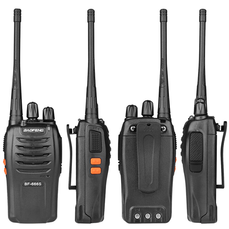 100% baofeng BF-666s walkie talkie 16ch prático rádio em dois sentidos uhf 400-470mhz portátil ham rádio 5w lanterna programável