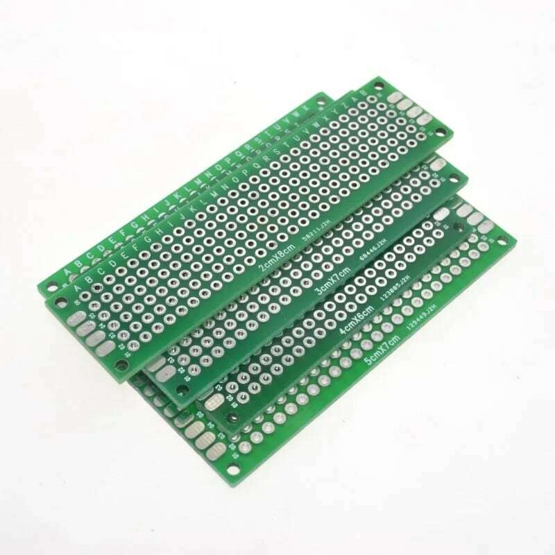 Placa de fibra de vidro para arduino, placa universal de protótipo pcb de cobre com dois lados, 4 peças, 5x7 4x6 3x7 2x8cm, envio direto
