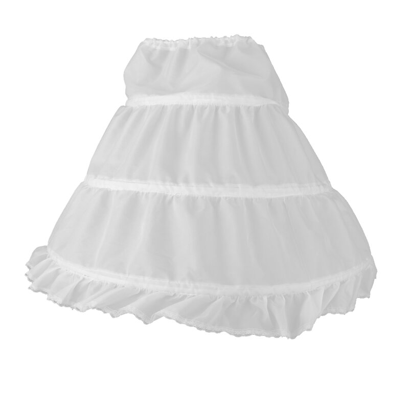 Hoa Bé Gái 3-Vòng Chữ A Crinoline Petticoat Tây Nam Không Trẻ Em Độ Tuổi 2-14 Nữ Đô Hoa Bé Gái Tóc