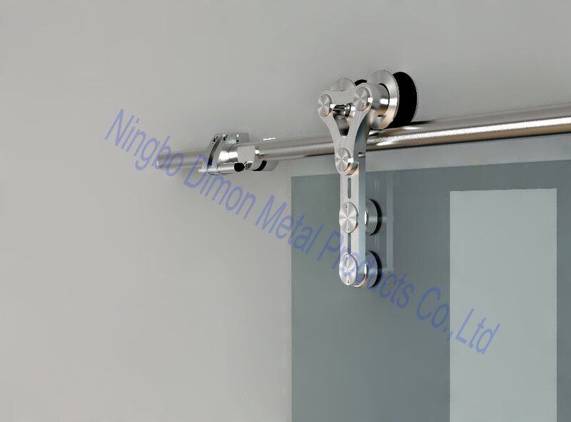 Free Shipping Dimon Hot Sell Stainless Steel 304 Satin America Style Sliding Barn Door Hardware DM-SDG 7003 Without Bar