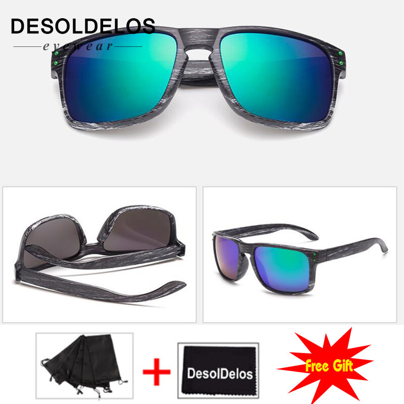 Солнцезащитные очки для мужчин и женщин, уличные квадратные очки, модные деревянные