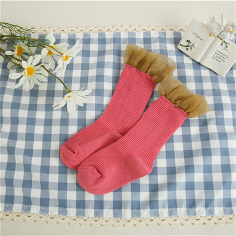 جوارب قطنية لحديثي الولادة ، للأولاد والبنات ، لون سادة