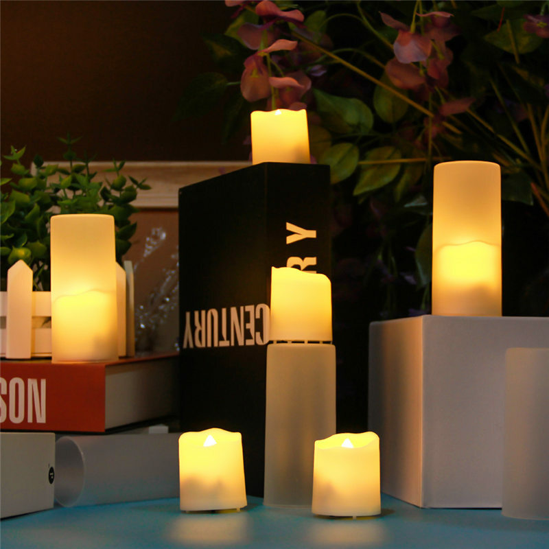 Confezione da 6 luci a candela senza fiamma di ricarica a LED candele a distanza LED tremolanti Tea Light per la decorazione domestica della festa di compleanno di nozze