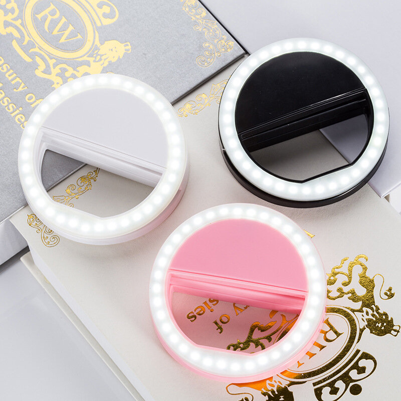 Selfie anillo teléfono móvil Clip lente lámpara de luz Litwod Led bombillas batería seca de emergencia para foto cámara bien Smartphone belleza