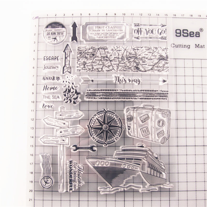 Hot sale Nautical travel Transparent Clear Stamps / Silicone Seals Roller Stamp for DIY scrapbooking photo album/Card Making