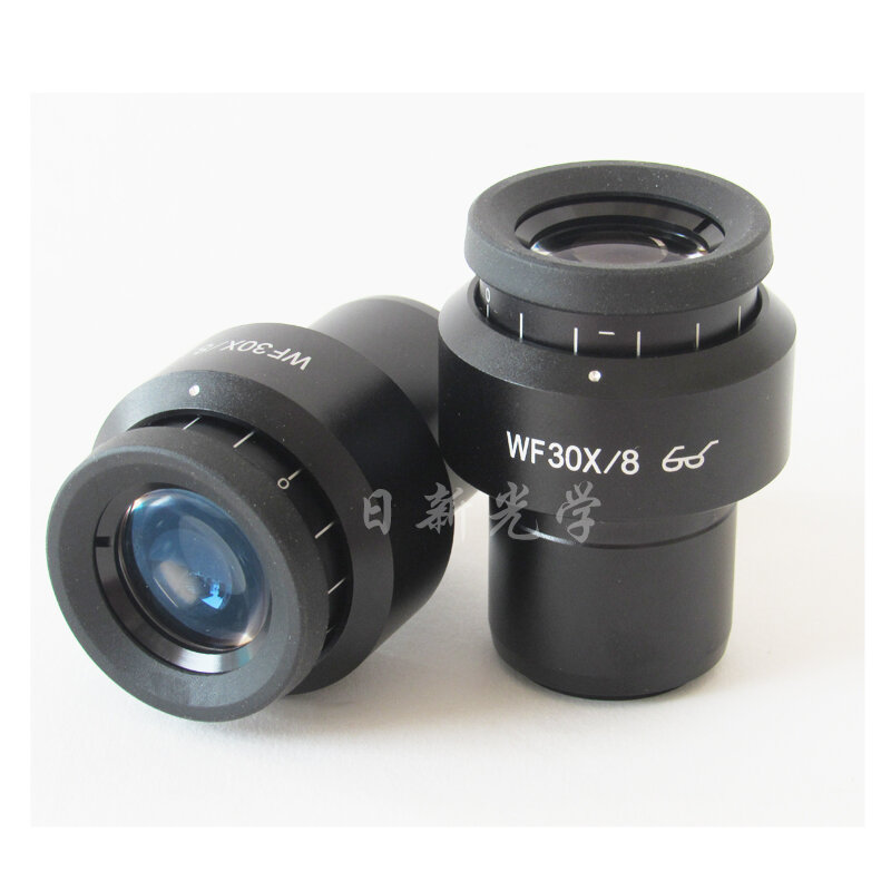 Wf30x 8mm zoom microscópio biológico estéreo de laboratório ajustável ocular ocular alta lente óptica com tamanho de montagem 30mm