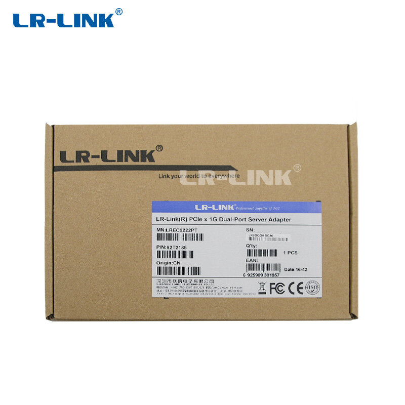 LR-LINK-tarjeta de red Ethernet Lan, adaptador de red de doble puerto pci-express, Gigabit, 10/100/100Mb, Compatible con Intel I350-T2, 9222PT