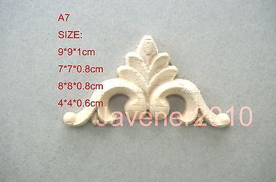 A7-8x8x0.8cm Wood Carved Corner Onlay Applique Unpainted Frame Door Decal Working carpenter Fitment