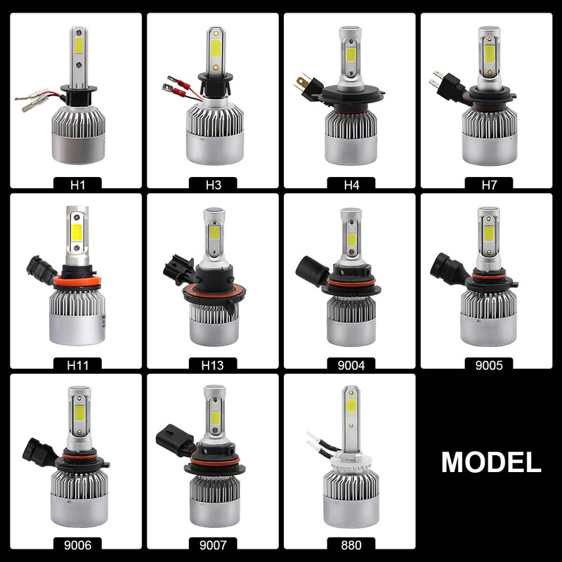 Lámpara LED antiniebla para motocicleta, Bombilla de faro delantero de coche de 6500K, H7, H4, H11, H8, HB4, H1, H3, HB3, 12V, 72W, 8000lm