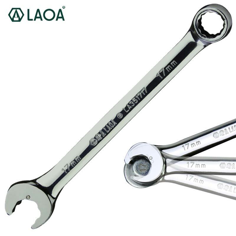 LAOA-Llave de trinquete de extremo abierto, llave de combinación de 8-27mm, llave Universal, herramienta de mano para reparación de bicicletas y coches