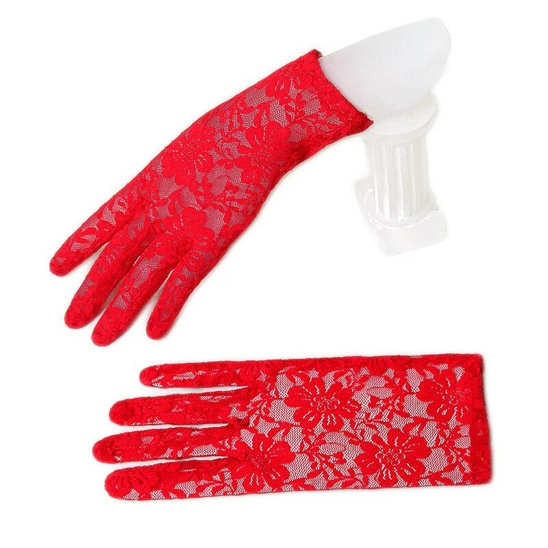 Molans 1 para krótkich, koronkowe rękawiczki ochrona przed promieniowaniem UV pełne rękawiczki jazdy na świeżym powietrzu rękawice Prom Party jazdy rękawiczki ślubne