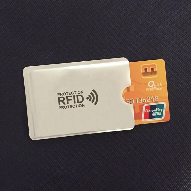 Billetera Anti Rfid para hombre, bloqueo de lector, soporte de tarjeta bancaria, identificación, protección de Metal, soporte NFC de aluminio de 6x9cm