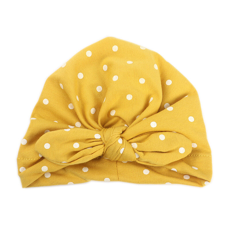 Sweet Dot Bowknot Children Cap Beanie Spring Autumn Newborn Turban Kids Hats Shower Birthday Gift