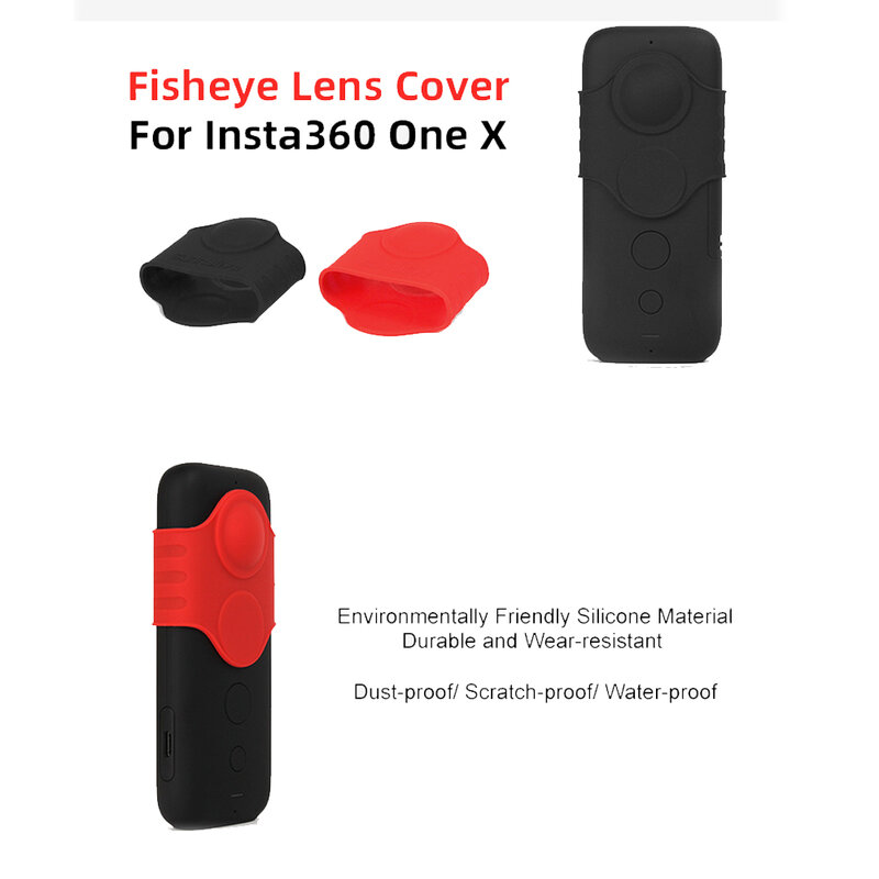 Sunnylife-funda de silicona para Cámara de Acción, Protector de lente ojo de pez, a prueba de agua, accesorios de disparo para Insta360 ONE X