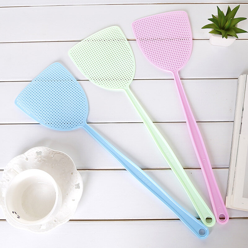 Fly Swatter Soft Manual Plastic Long Handle Mosquito Insects Bugs Pest Swatter for Home Kitchen
