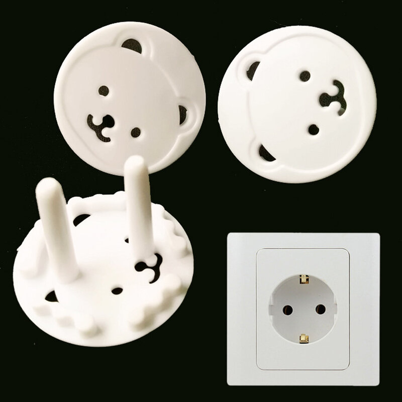 10pcs Protection security Child Electric Socket Outlet Plug Two Phase Safe Lock Cover Baby Kids Safety Sockets Cover Plugs Kids