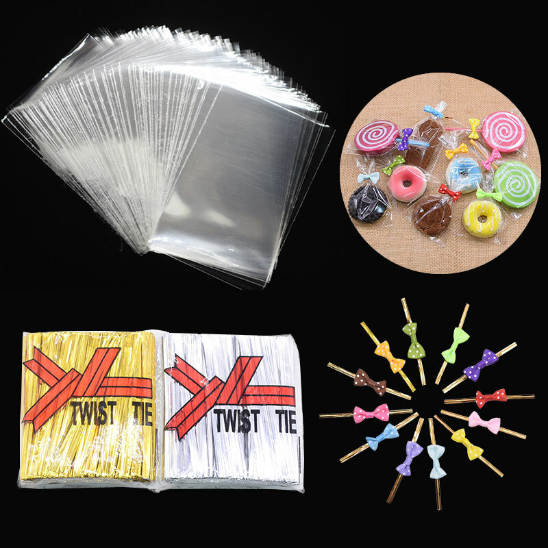 100 sztuk przezroczysty OPP plastikowa torba Lollipop Cookie opakowania celofan cukierki ślub Birthday Party prezent na Baby Shower wystrój torby