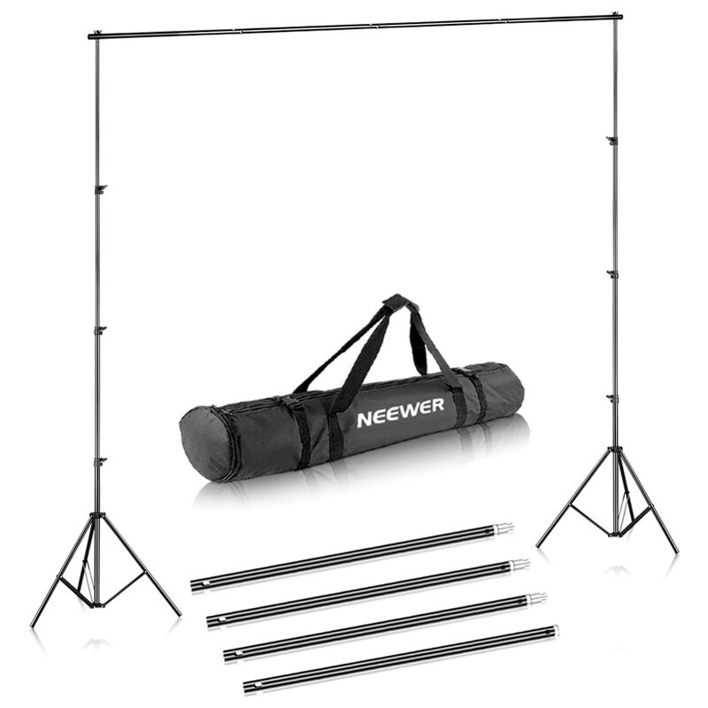 Neewer-suporte de fundo 6.5x10 pés, 2x3 metros., kit de suporte para retrato, fotografia de produto e gravação de vídeo.