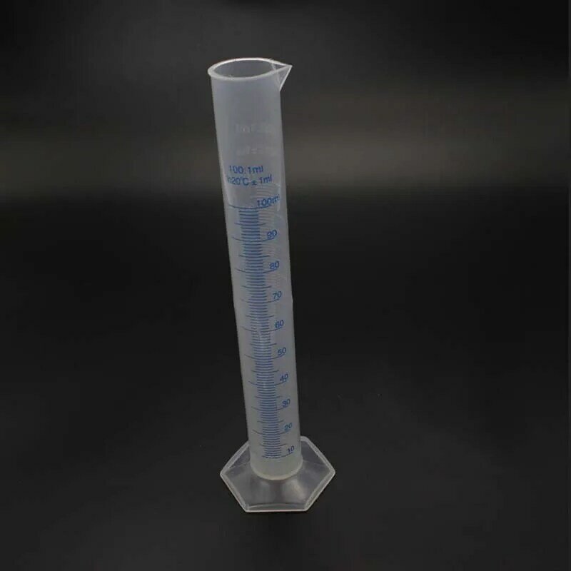 Cilindro de medición de plástico, cilindro de medición de 100ml, para suministros de laboratorio, herramientas de laboratorio