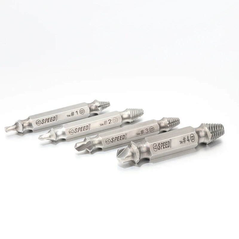 Free Shipping 4 pcs / set Screw Extractor Set drill out easy to Remove Screw broken Speedout Set