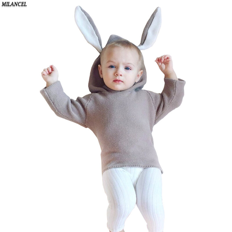 Vêtements d'hiver pour garçons | Pull, pull, motif lapin, tricoté, pour enfants et filles, vêtements d'hiver