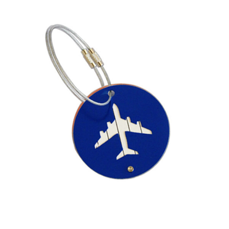 5 cores acessórios de viagem bagagem tag aeronaves forma redonda portátil seguro mala de viagem etiqueta saco de embarque tags