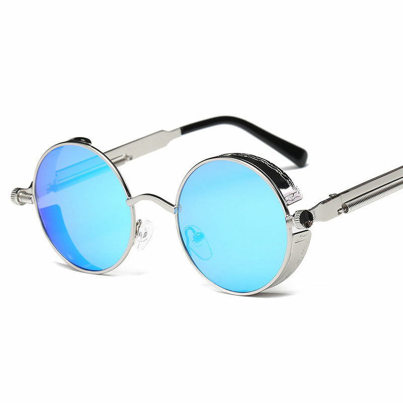 โลหะรอบแว่นตากันแดด Steampunk ผู้ชายผู้หญิงแฟชั่นแว่นตา Retro VINTAGE กรอบแว่นตากันแดดคุณภาพสูง UV400