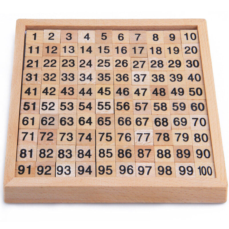 ألعاب خشبية تعليمية من مونتيسوري للأطفال ، لعبة الرياضيات المعرفية من 1 إلى 100