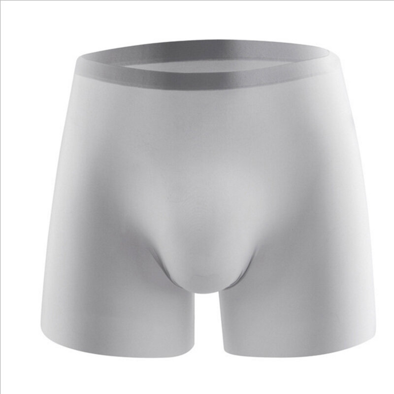 Nieuwe Stijl Lange Boxer Mannen Ondergoed Naadloze Ijs Zijde Effen Ondergoed Ademende Boxershorts Mannen Sexy 3D Effen kleur Shorts