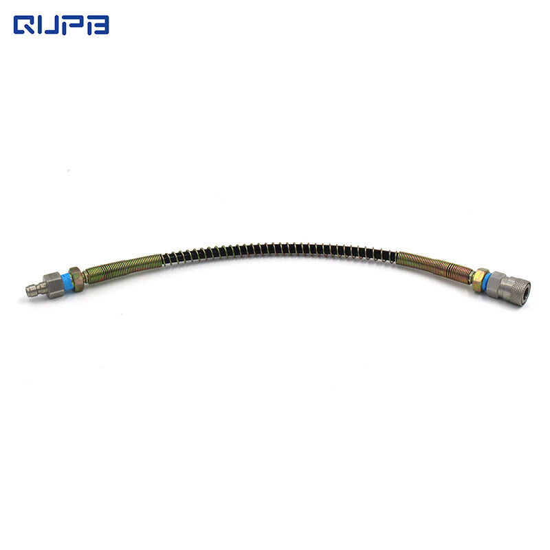 QUPB Paintball High Pressure Hose Line Spring Wrapped with Stainless Steel Quick Connect and Quick Plug 28cm HSP004