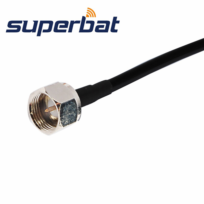 Cable Superbat BNC macho recto a F macho, Cable espiral recto RG174 de 15cm, Cable de extensión BNC, Cable Coaxial RF