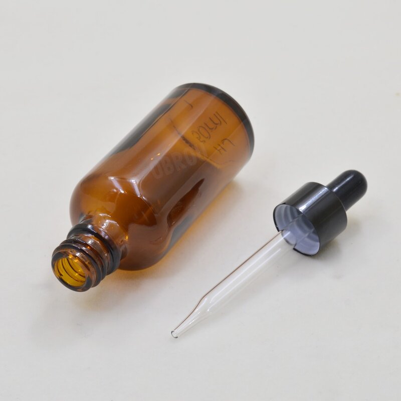 Szkło bursztynowe 5-100ml płynny odczynnik butelka z pipetą zakraplacz do oczu aromaterapia