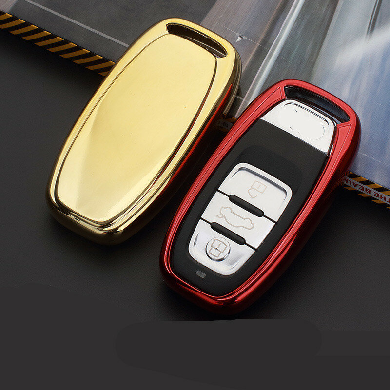 TPU suave coche clave bolsa caso apto para AUDI A4 A5 A6 B6 B7 B8 A7 A8 Q5 Q7 R8 TT S5 S6 S7 S8 A8L SQ5 cubiertas de coche Auto partes