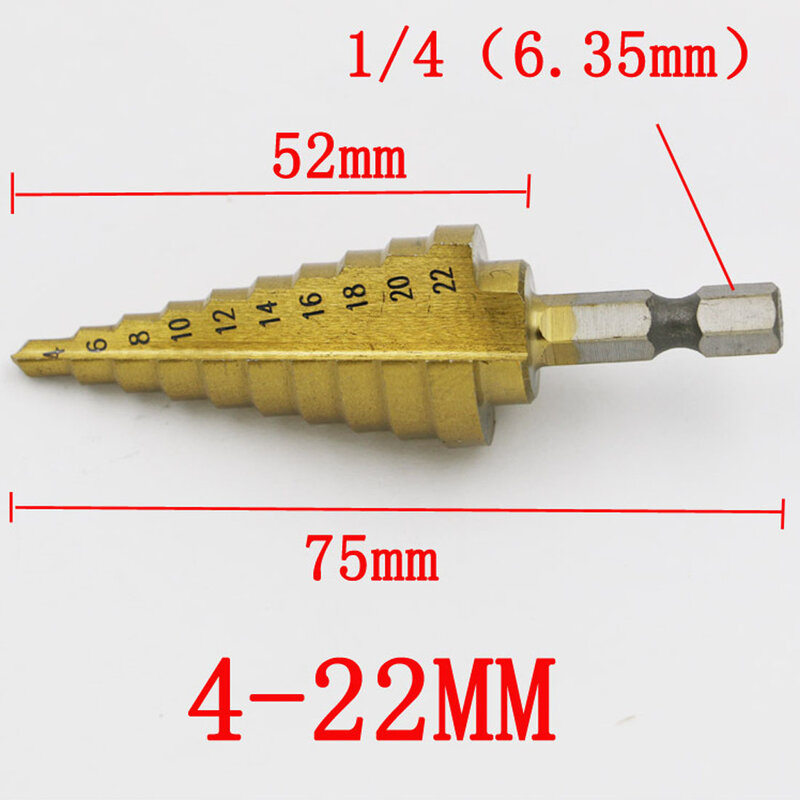 Hex Titanium Stap Cone Boor Hoge Snelheid Staal Spiraalboor 10 Order Hole Cutter Voor Vel Metaalbewerking Boormachine