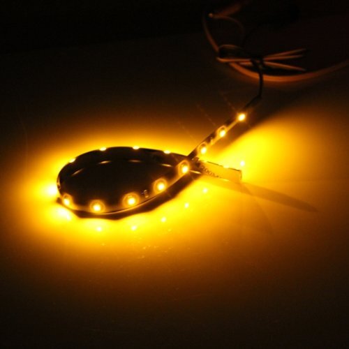 Tira Flexible de luces LED para coche, lámpara de neón naranja, 2, 30cm, 15 LED