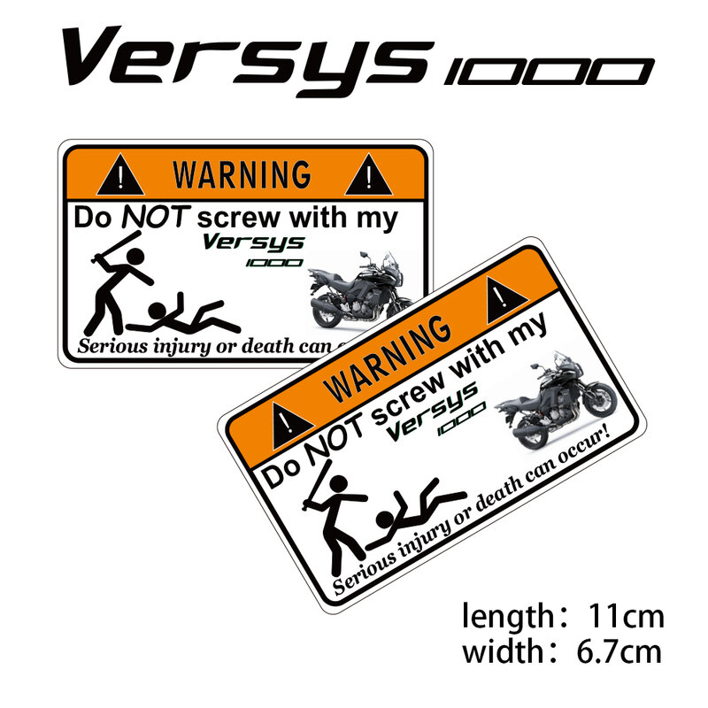 KODASKIN 오토바이 2D 크리에이티브 경고 스티커 데칼 for Versys 1000