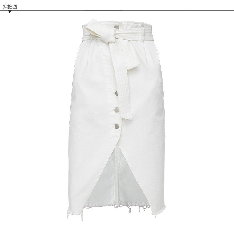 Female Pearl Package Hip Irregular Pearl Denim Skirt Large Size Women Hole Jeans Skirt High Waist Saias Cowboy Denim Skirts K846
