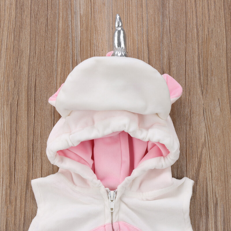 Maluch noworodka jednorożec dziewczynek polar Romper kombinezon swetry stroje kostium