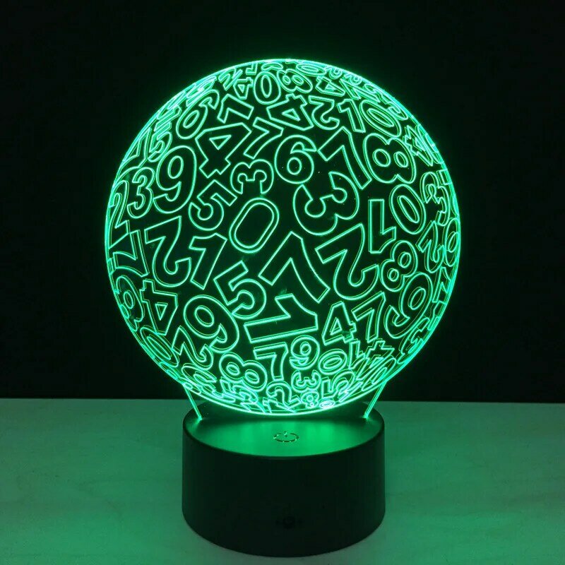 Digital Ball Acylic LED 3D Night Light With Remote Touch Colorful Desk Table lamp For Boy Kid Gifts Bedroom Decor