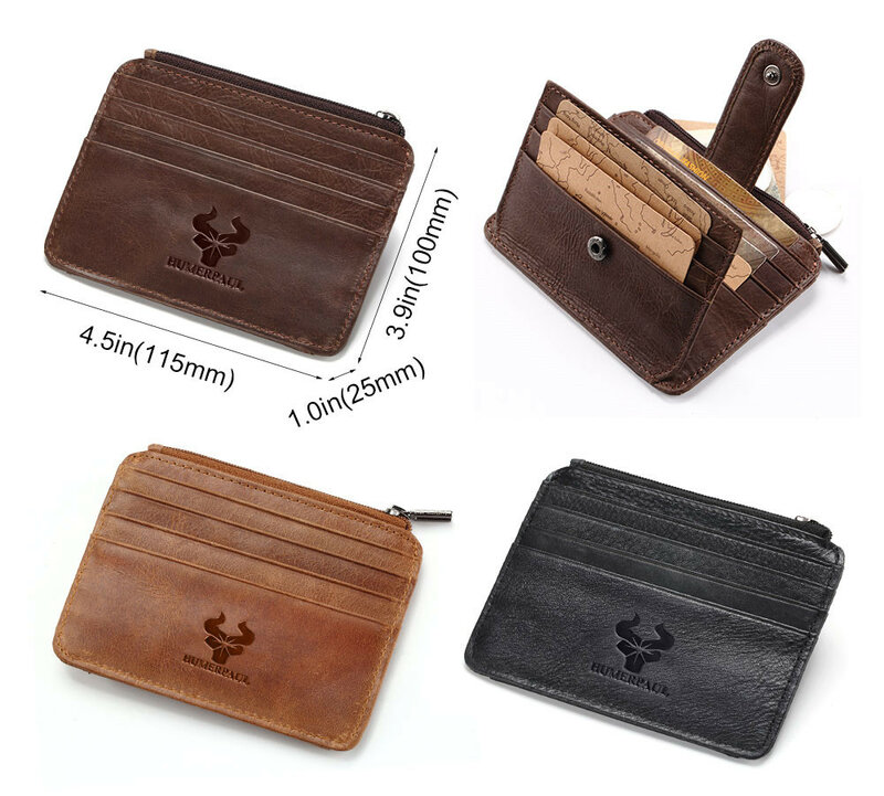 Man Genuine Leather Cards Holder Classic Mini Wallet Coin Wallet