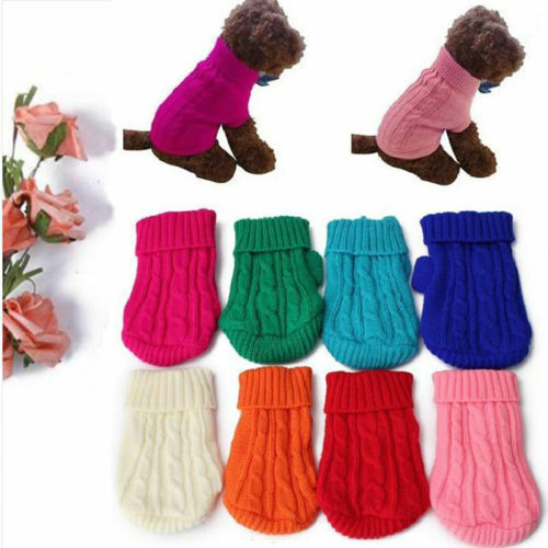 New Small Pet Dog Kitten Knitted Classic Turtleneck Jumper Clothes Puppy Cat Sweater Winter Jacket Knitwear Costume New Apparel