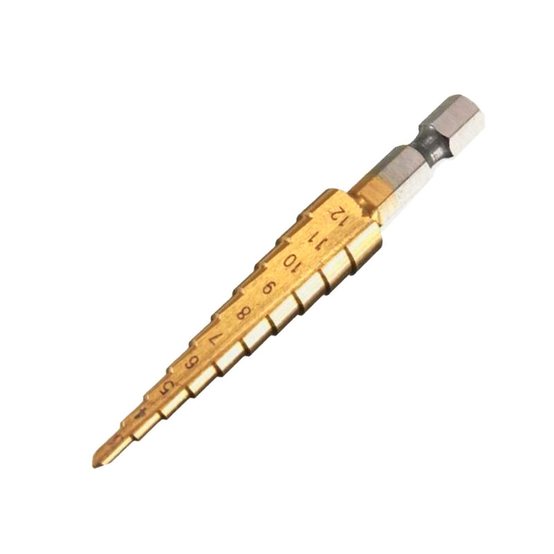 Cone Step Drill Bit Hole Cutter Tool Hex Shank Step Drills Shank Coated Metal Drill Bit 3-12mm 4-12mm 4-20mm/ 4-12/ 20/ 32mm