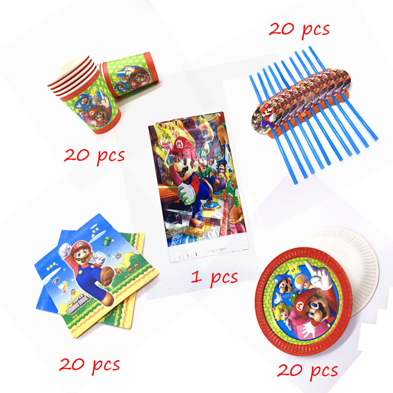 Disposable Theme Paper Cup Plate Napkin Straw Tablecloth Birthday Party Tableware Baby Shower Supplies