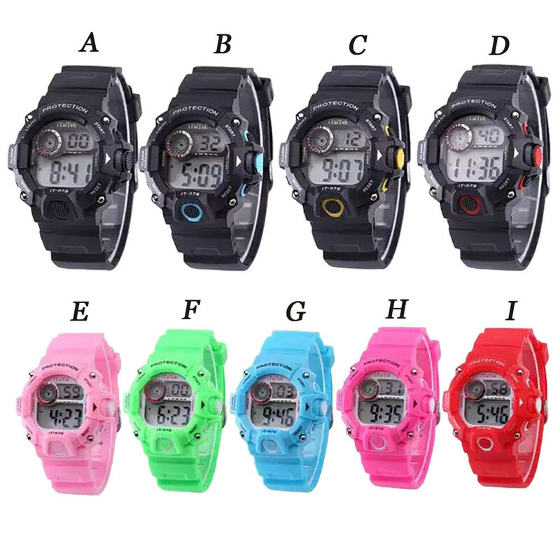 Itaitek-패션 스포츠 어린이 디지털 시계, 다기능 발광 방수 플라스틱 아이 학생 시계, 전자 시계