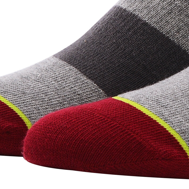 PEONFLY-calcetines de compresión para hombre con tacón reforzado grueso y dedos de los pies, medias cálidas a rayas, marca Coolmax, Otoño e Invierno
