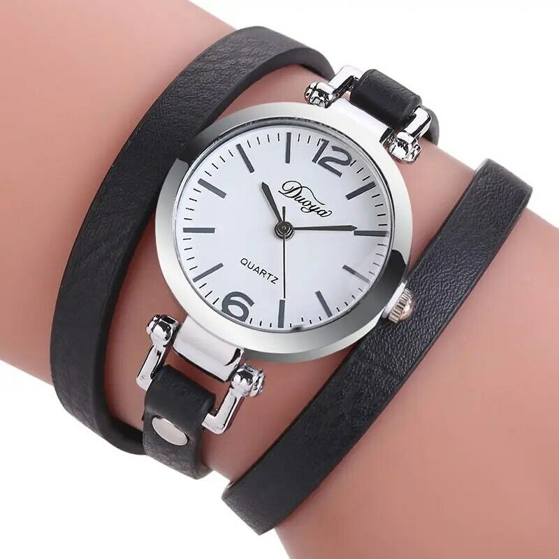 革の腕時計女性の腕時計ミラーダイヤルステンレススチールブレスレットクォーツ腕時計