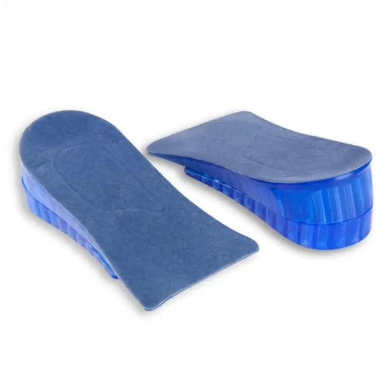 1 par de doble capa de plantillas de silicona cómodo Unisex de los hombres de las mujeres de Gel de silicona elevación, aumento de altura de plantillas de zapatos de tacón insertar Pad