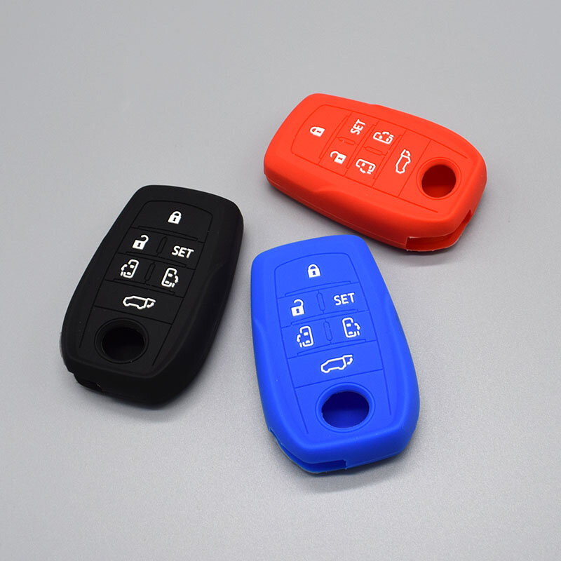 Coque de protection en Silicone pour clé de voiture, pour Toyota Alphard 2016, pour télécommande à 6 boutons, pour porte automatique