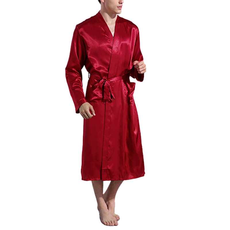 2020 verão roupão de banho de seda masculina cardigan quimono robe com faixa badjas bata hombre szlafrok ropa sexy hombre